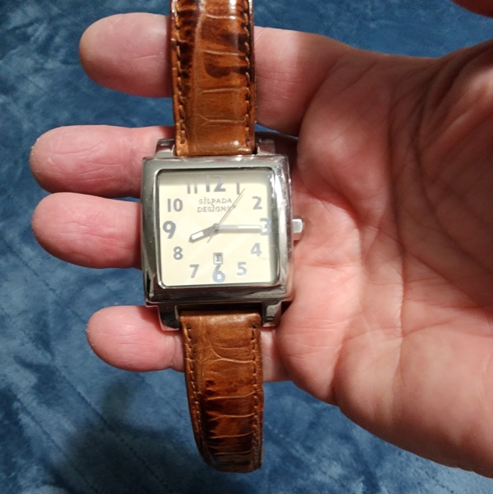Silpada brown leather watch
